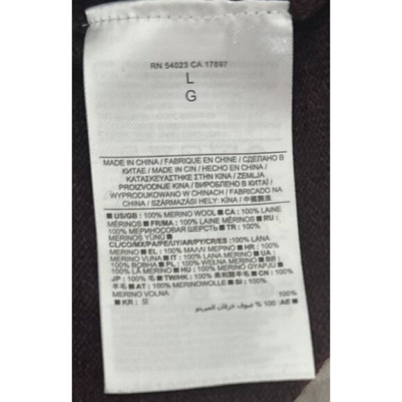 Banana Republic Mens Merino Wool V-Neck Sweater Large Burgundy Maroon Classic - Picture 7 of 10